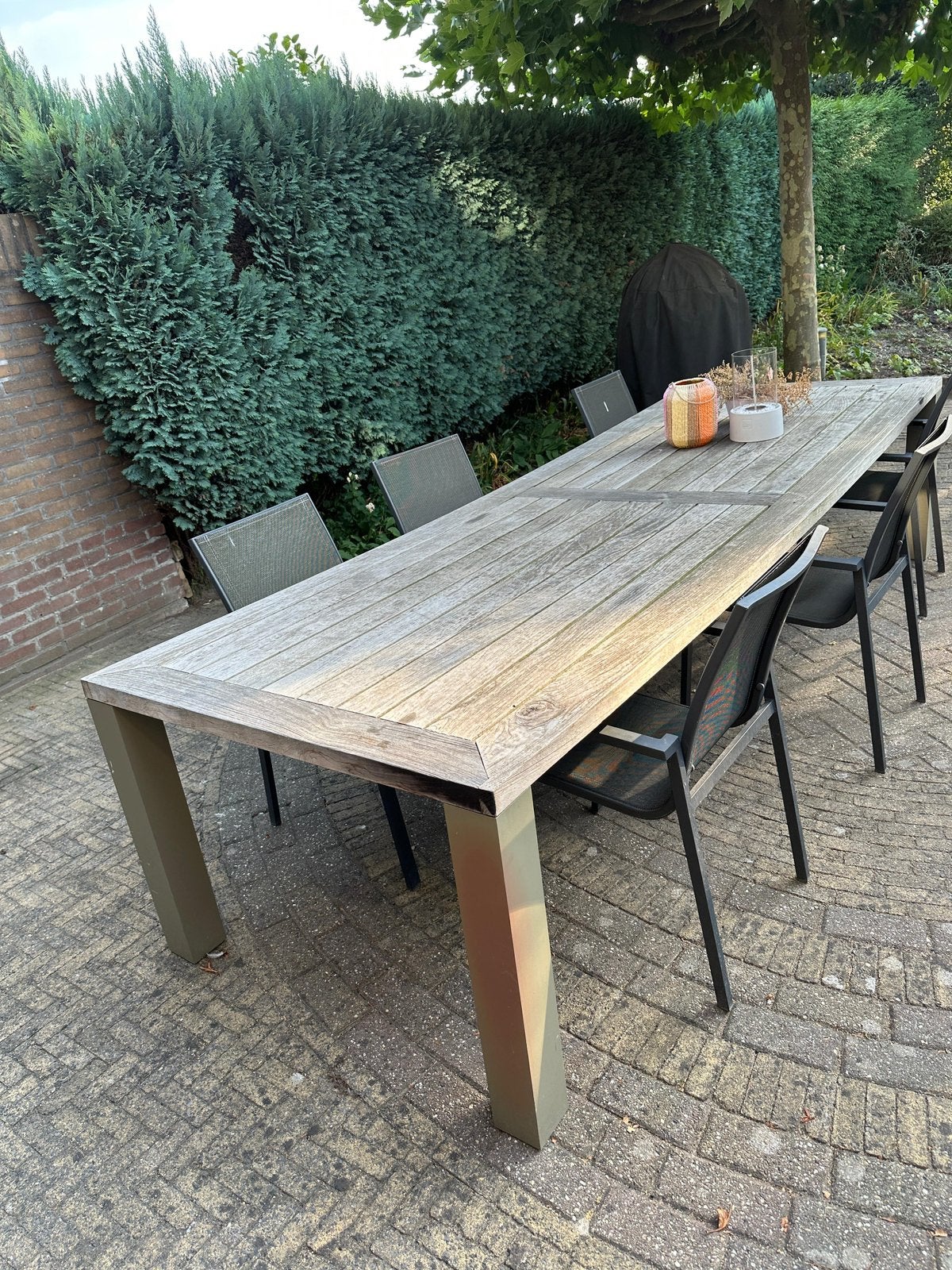 BOREK Tuintafel 3.20 meter, Ophalen, Gebruikt, Rechthoekig, Hout