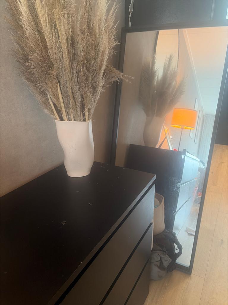 1x IKEA NISSADAL Spiegel - Zwart, Mooie Staat, Ophalen, Zo goed als nieuw, 150 tot 200 cm, Rechthoekig