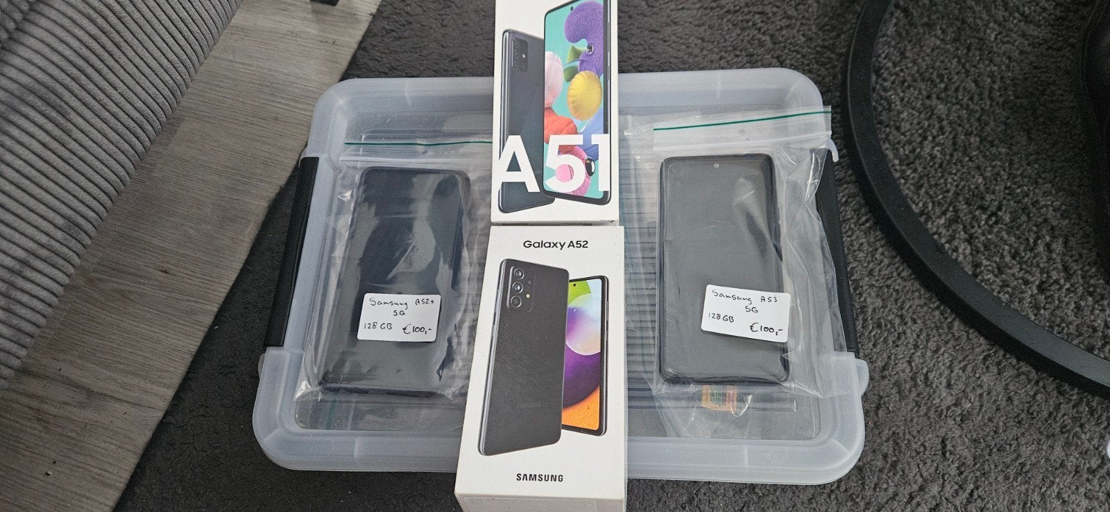 Samsung Galaxy A51, A52, A52s, A53 - per stuk of set, 128 GB, Ophalen of Verzenden, Zwart, Galaxy A