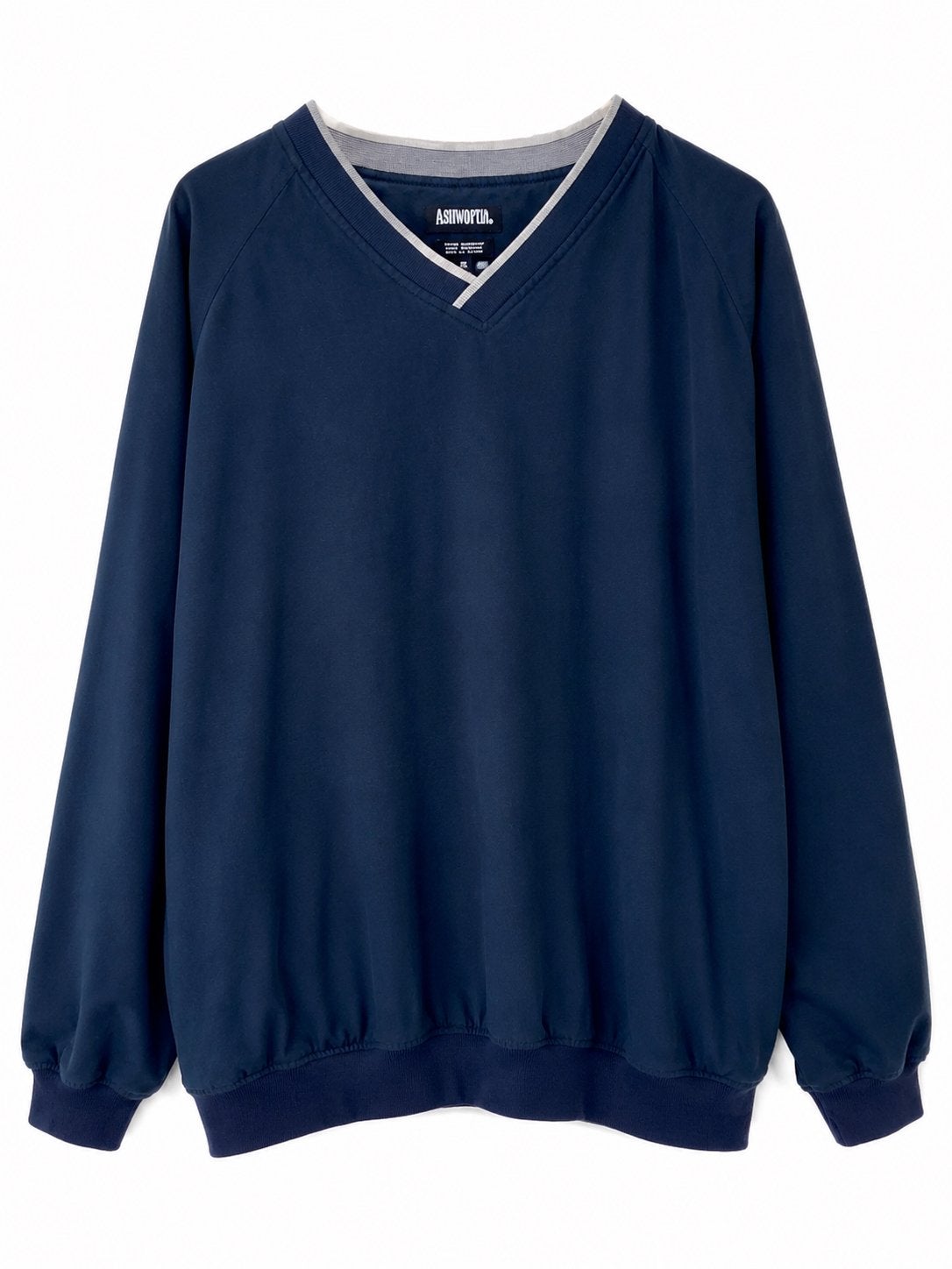 Vintage Ashworth Golf Pullover Windshirt V-Neck Navy Blue XL, Ophalen of Verzenden, Zo goed als nieuw, Maat 56/58 (XL), Blauw