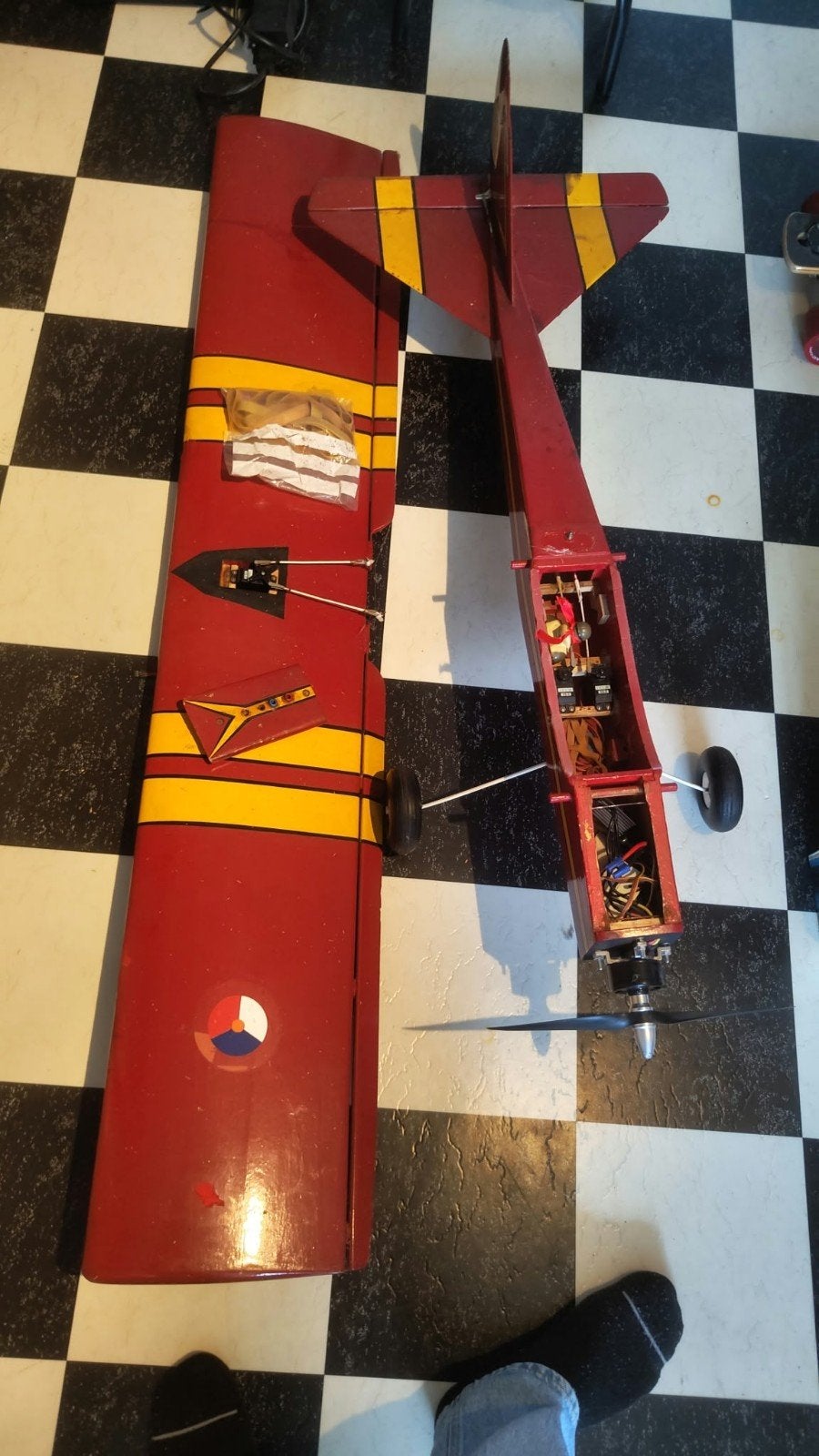 Oldschool RC vliegtuig, 50+ jaar, omgebouwd naar elekt, Ophalen, Gebruikt, Elektro, RTF (Ready to Fly)