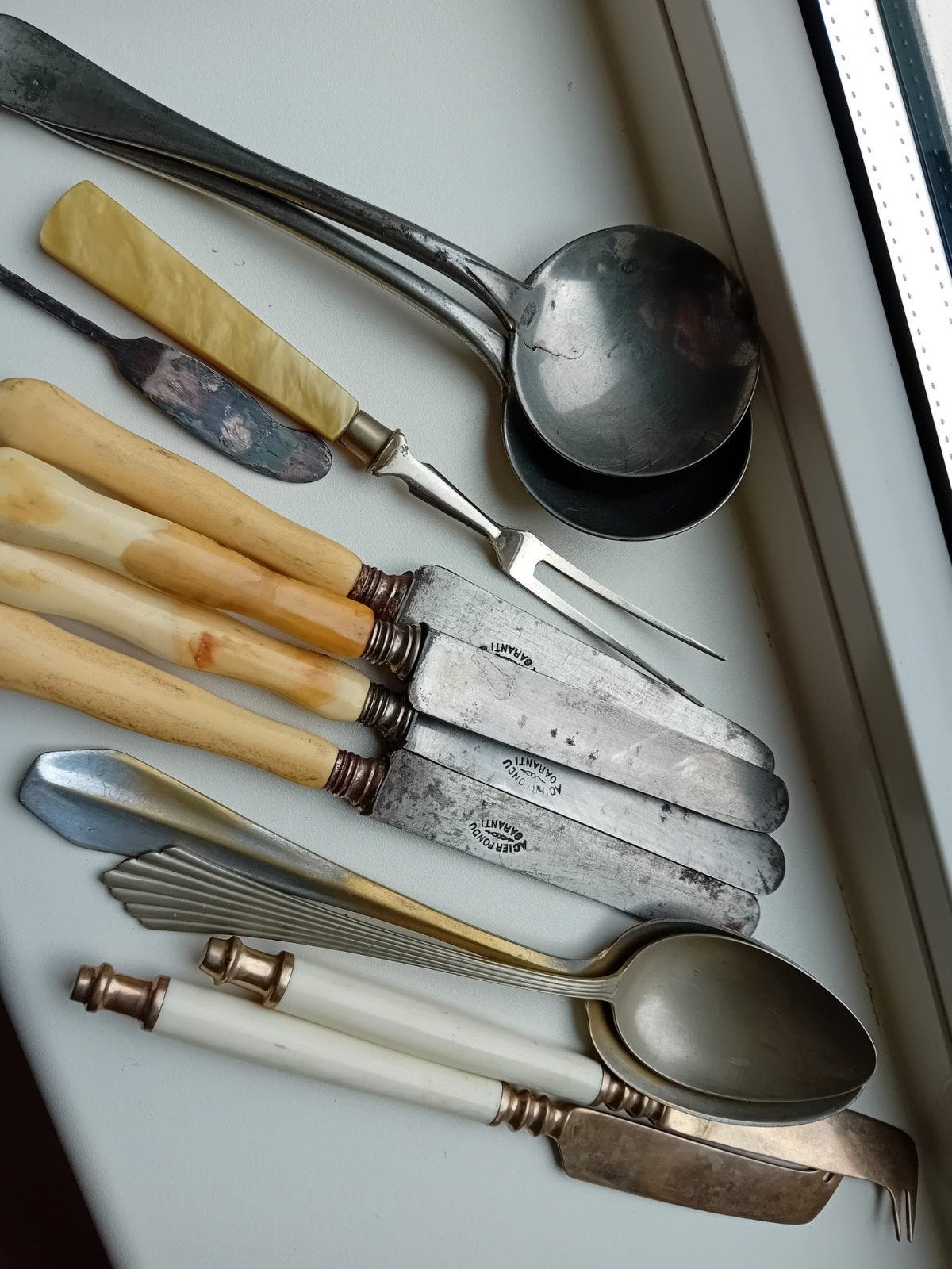 Divers antiek bestek, zilver / verzilverd, Antiek en Kunst, Ophalen of Verzenden