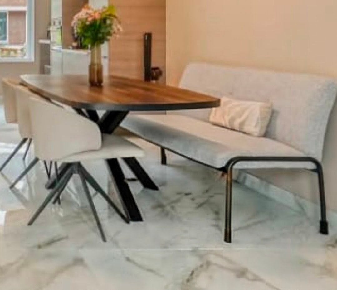 Eettafel compleet met stoelen en eetbank, Ophalen, 75 m² of meer, Parket
