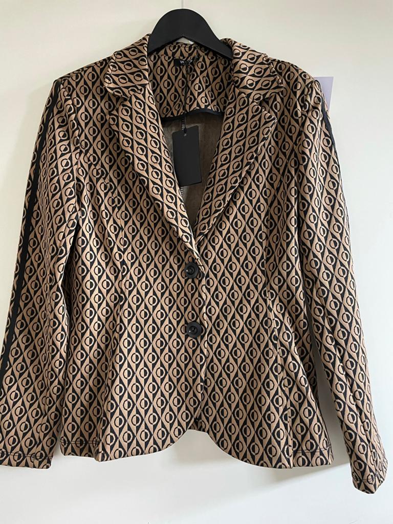 Vera Jo Blazer camel zwart maat XL nieuw travelkwaliteit, Bruin, Maat 46/48 (XL) of groter, Nieuw, Ophalen of Verzenden