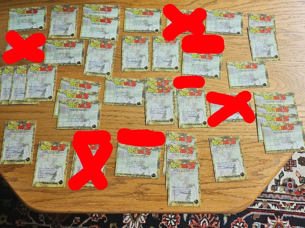 41 dragonball z kaarten namek saga nrs 4 tm 45, Ophalen of Verzenden, Zo goed als nieuw, Meerdere kaarten