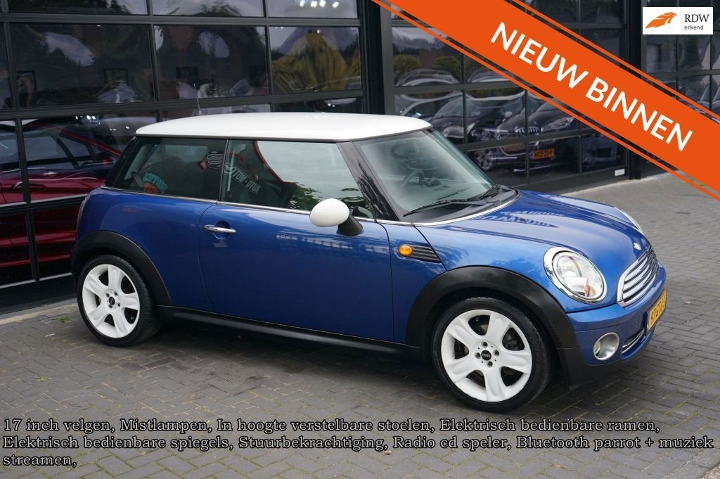 Mini 3-Deurs 1.6 Cooper, 17 inch velgen, Elek pakket, Auto's, Voorwielaandrijving, Dealer onderhouden, Stof, Gebruikt