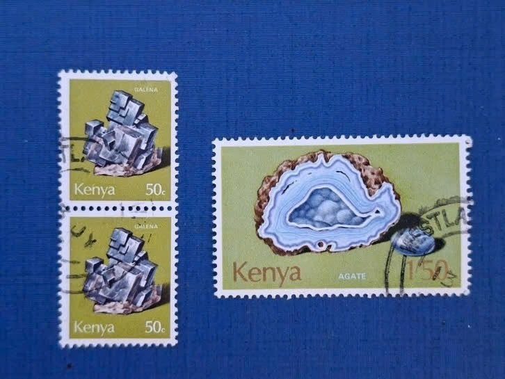 Postzegel Kenia 1977 3 zegels Mineralen 20-08, Ophalen of Verzenden, Overige landen, Gestempeld