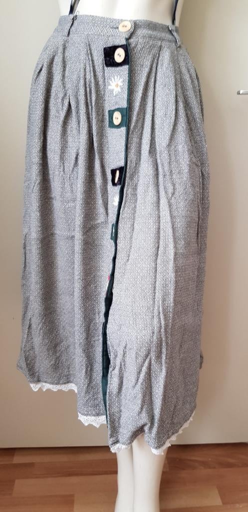Grijze vintage rok dirndl maat 38, Verzenden, Gedragen, Maat 38/40 (M), Grijs