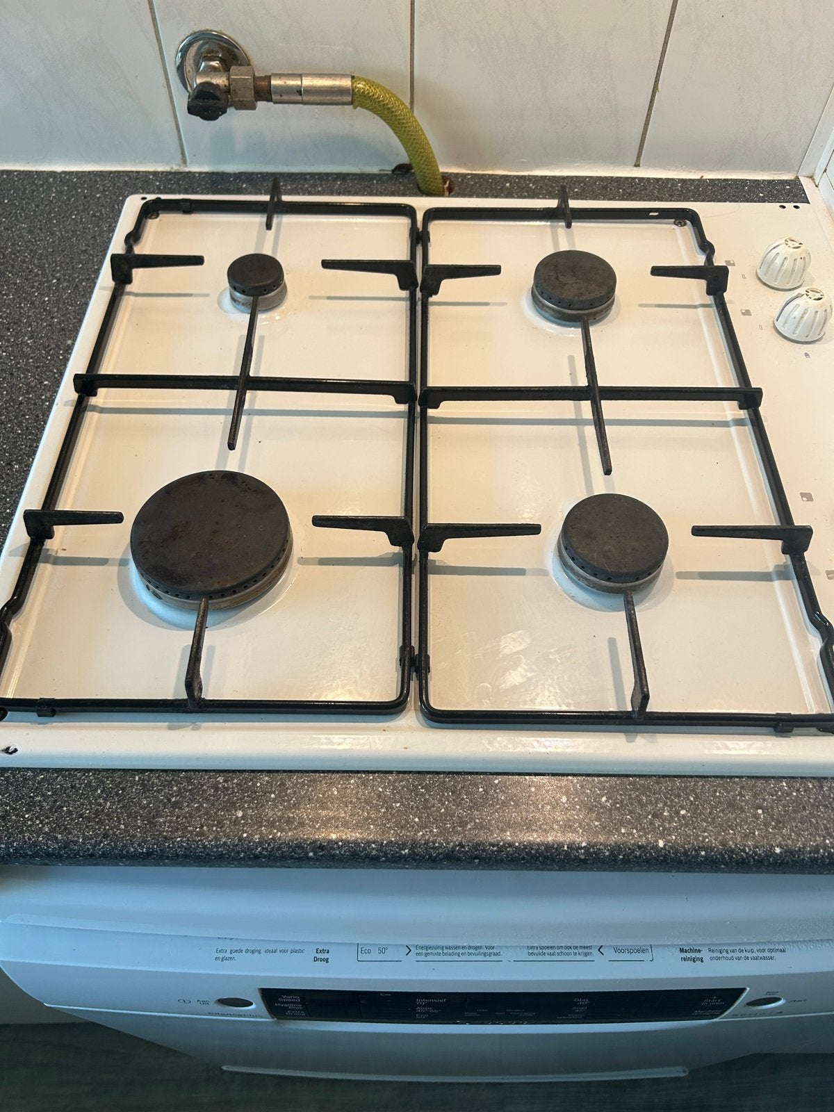Gas kookplaat met 4 pitten - Gebruikt, Ophalen, Gebruikt, 4 kookzones, Inbouw