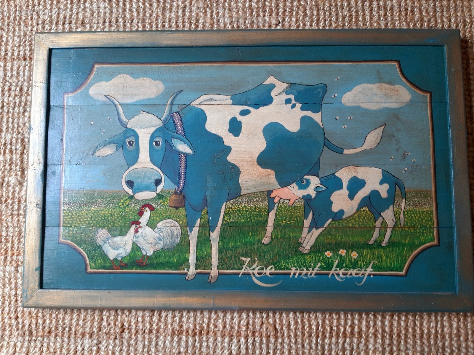 "Koe en kalf", Ophalen, Minder dan 50 cm, Schilderij, Minder dan 50 cm