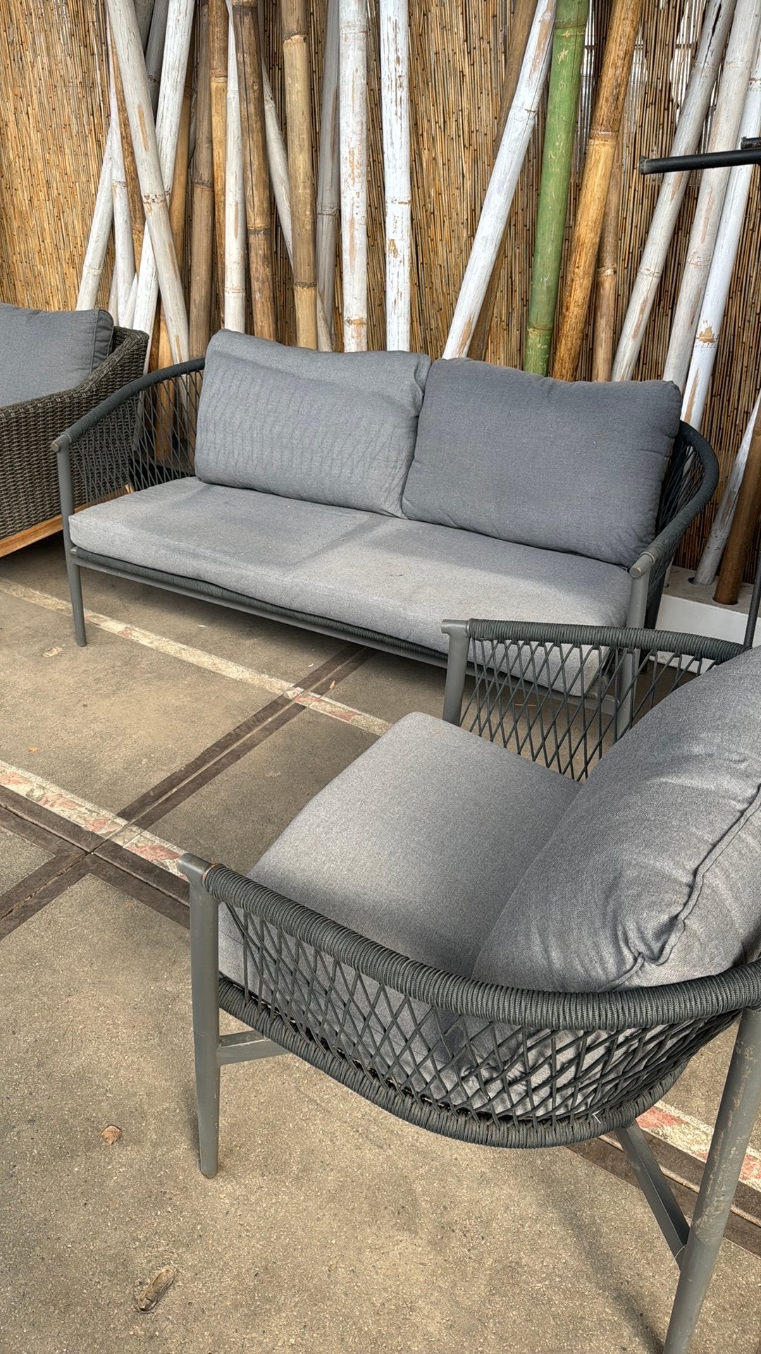 Tuinset 3 persoons bijna voor niks. All wheater kussens, Tuin en Terras, Ophalen, Zo goed als nieuw, Bank