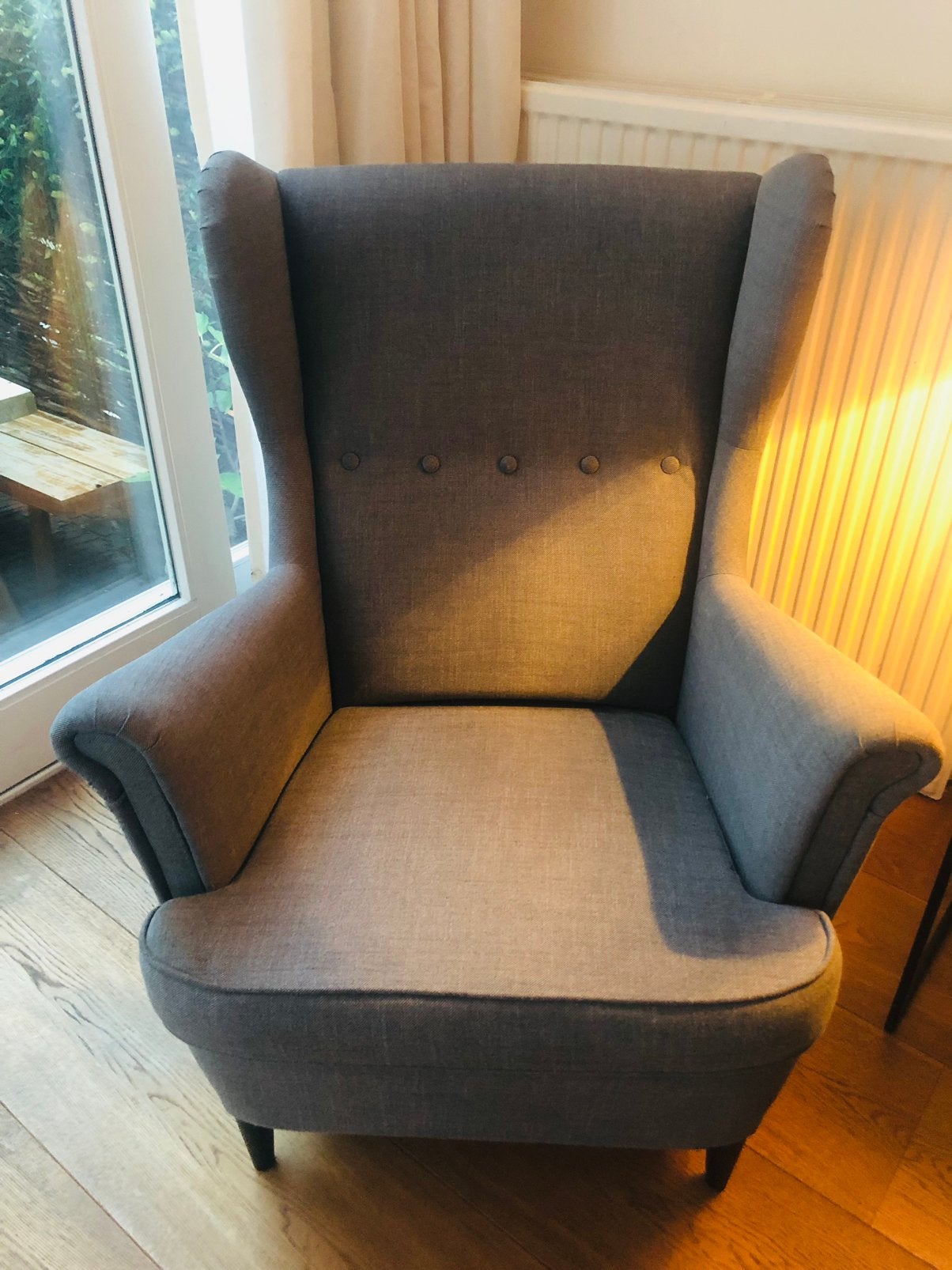 Ikea Strandmon fauteuil grijs, Ophalen, Gebruikt, 50 tot 75 cm