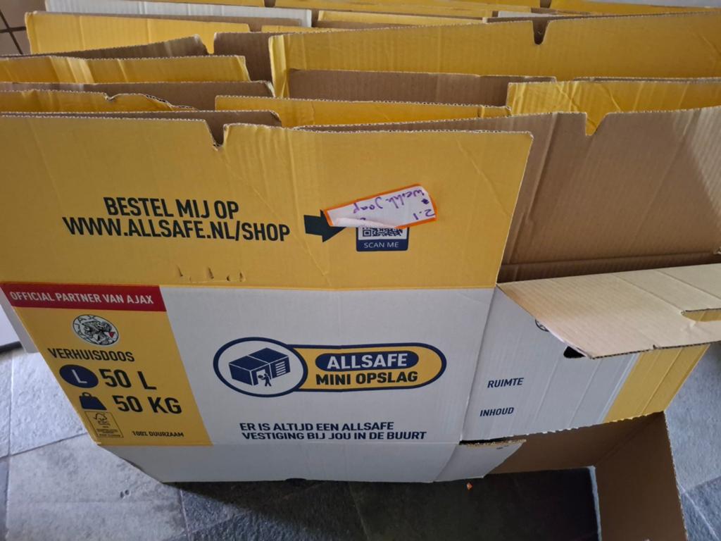 Stevige Allsafe verhuisdozen - 50L / 50KG, Ophalen, 40 tot 60 cm, 50 tot 75 cm, 35 tot 50 cm
