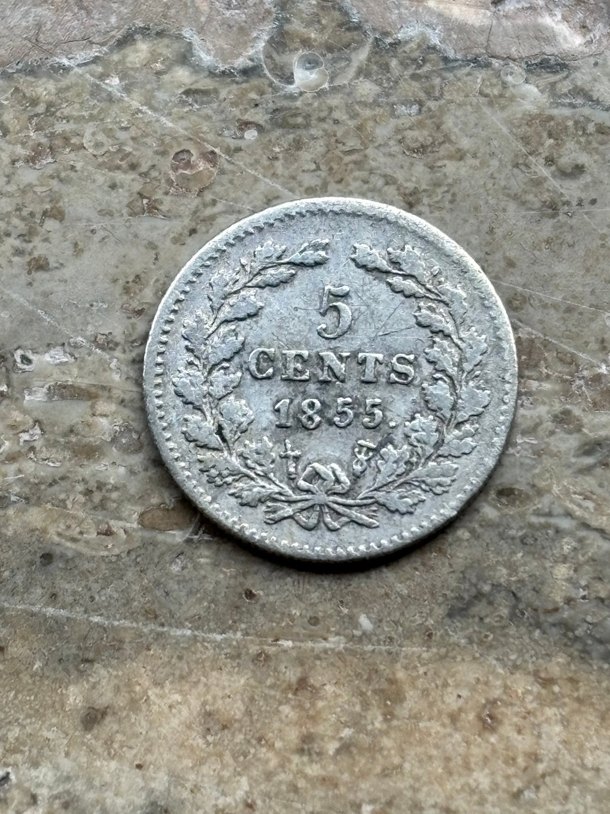 5 cent 1855 Willem III, mooie kwaliteit, zilver, Zilver, Ophalen of Verzenden, Koningin Wilhelmina, Losse munt