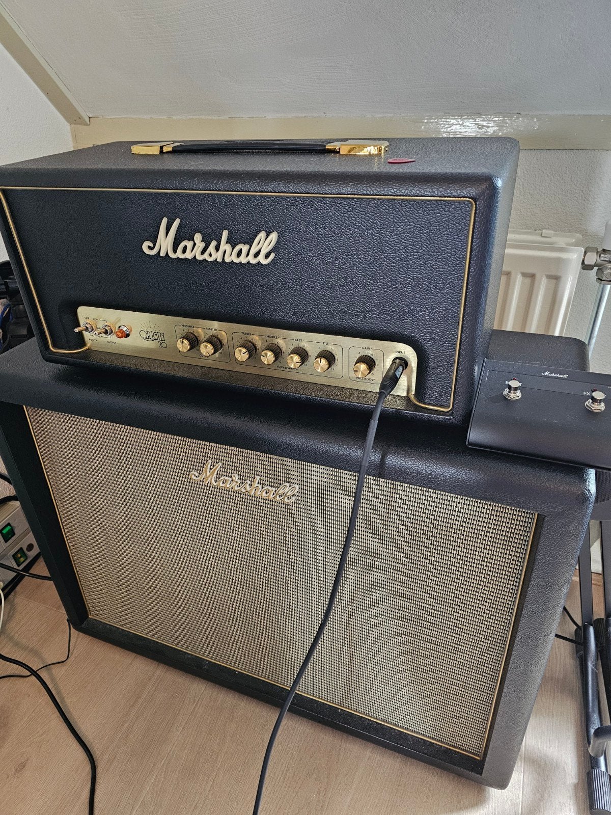 Marshall Origin 20H gitaarversterker + Origin212 cab, Muziek en Instrumenten, Versterkers | Bas en Gitaar, Ophalen, Zo goed als nieuw