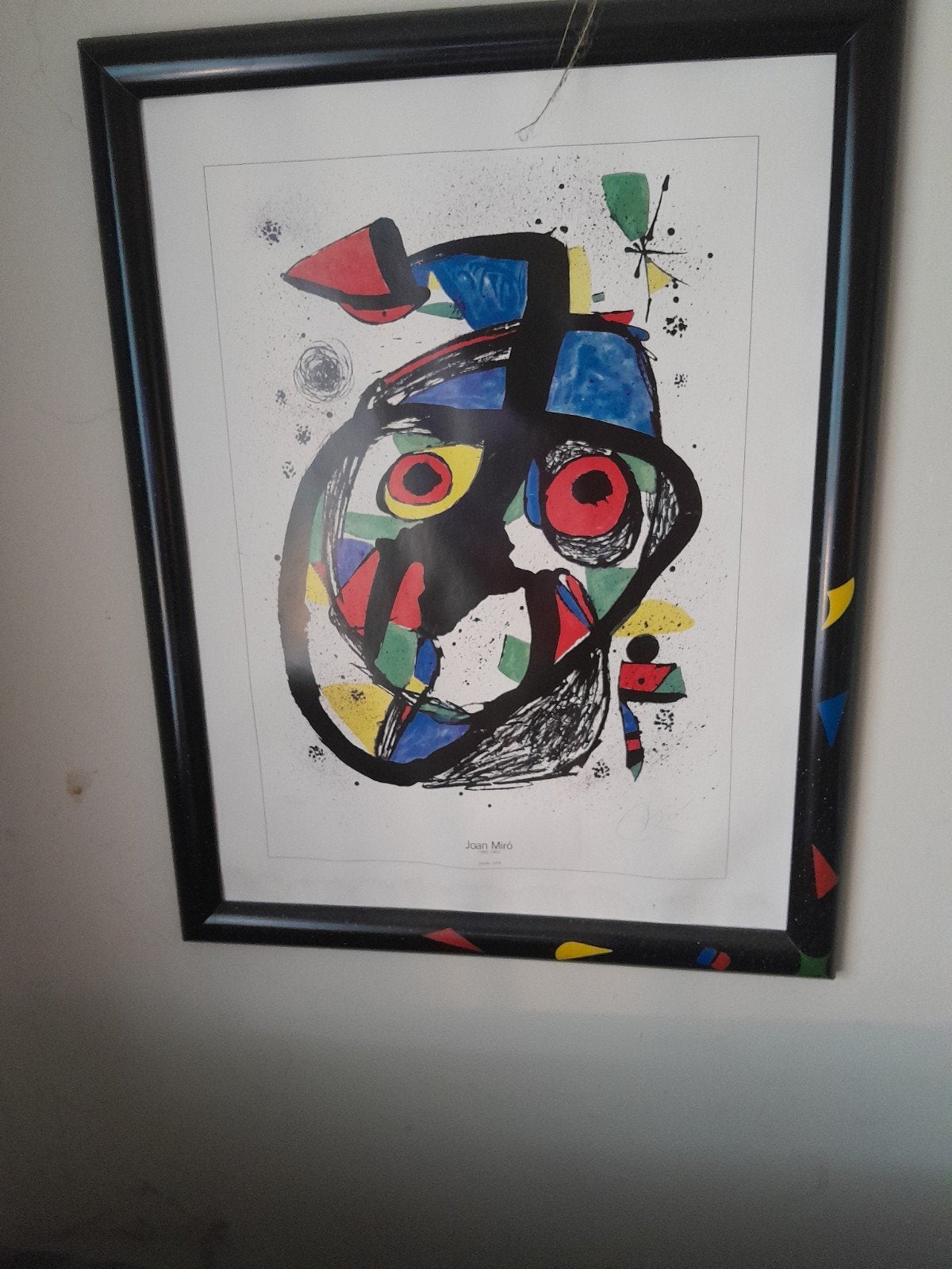 Ingelijste abstracte print van Joan Miró, Antiek en Kunst, Ophalen of Verzenden