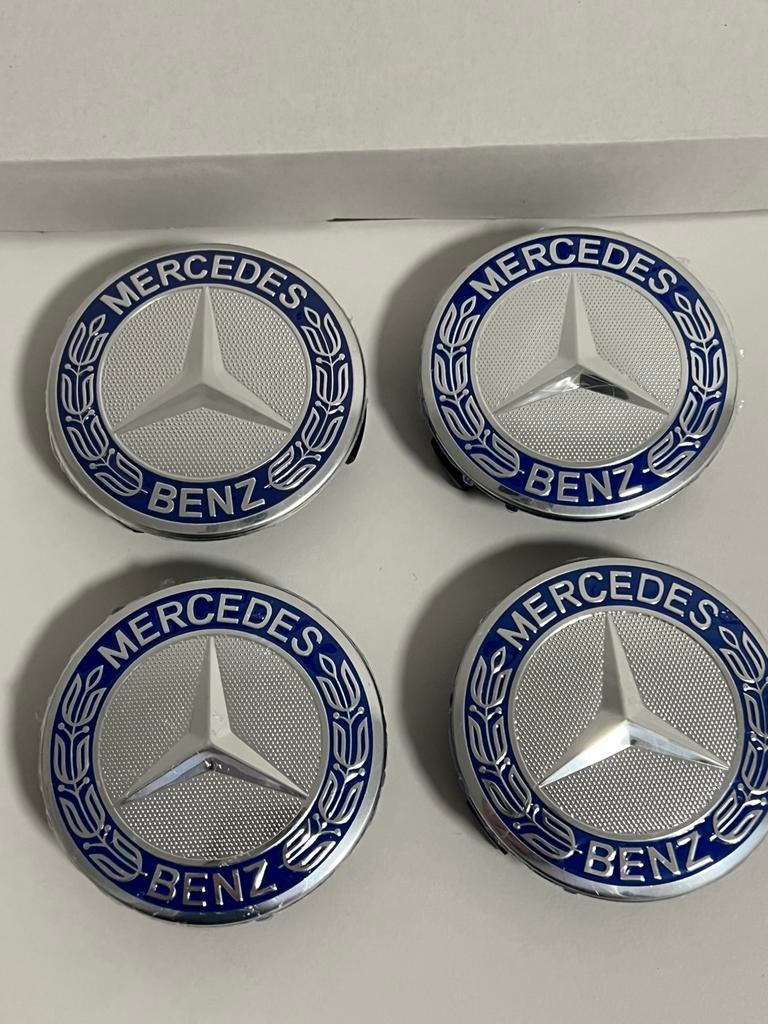 Mercedes Naafdoppen 75mm Set van 4 Velgdoppen centre cap AMG, Ophalen of Verzenden, Nieuw