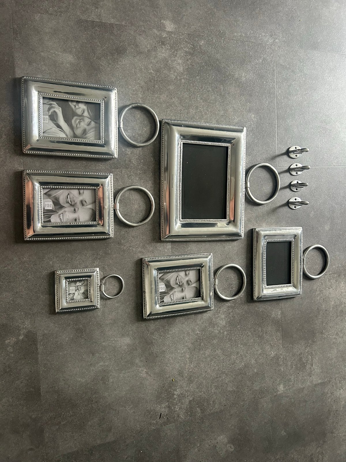 Tijdloze Rivièra Maison fotolijsten - Set, Zilver, Met glas, Metaal, Standaard fotolijst