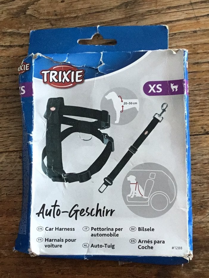 Trixie tuigje maat XS auto-tuig voor klein hondje, Ophalen of Verzenden, Zo goed als nieuw, Hondenriem