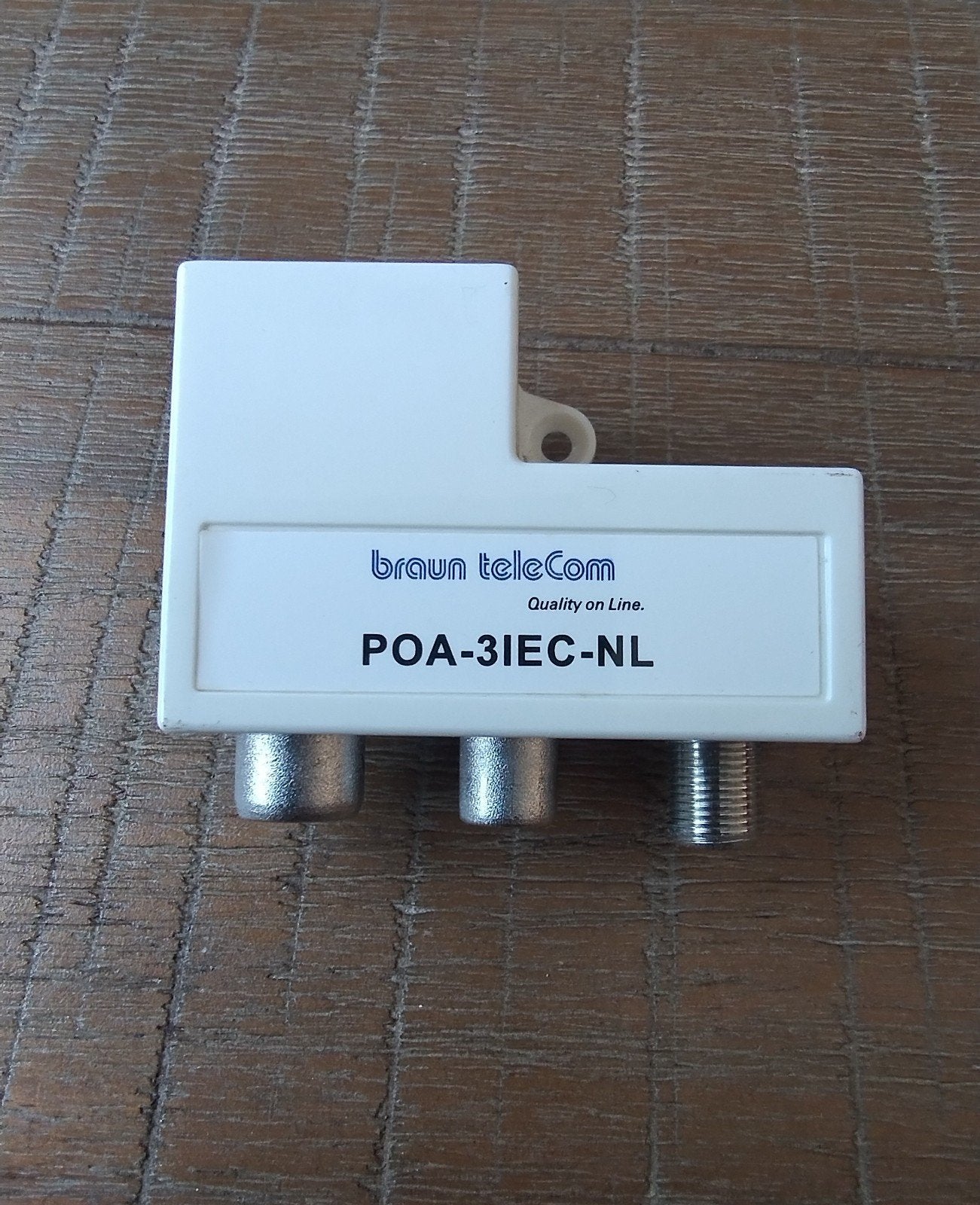 Braun TeleCom POA-3IEC-NL Coaxiale kabel splitter, Ophalen of Verzenden, Nieuw, Coaxiale kabel