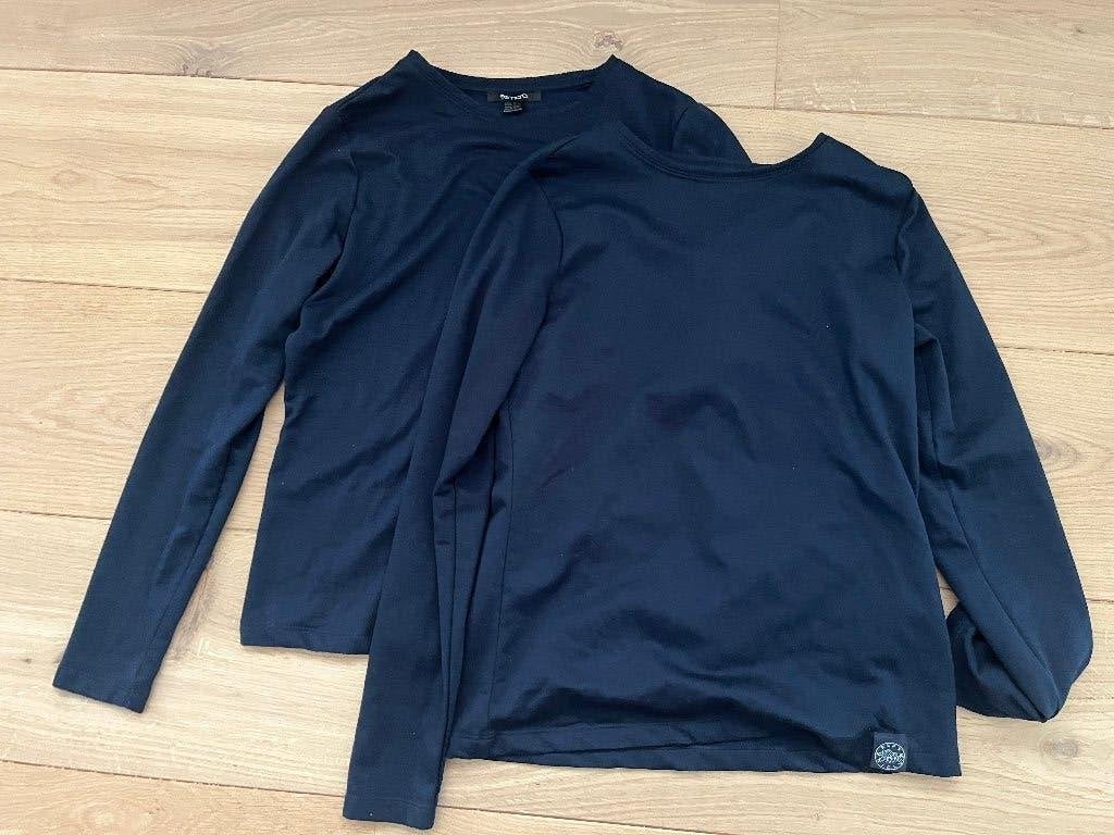 2x Esmara donkerblauwe shirts met lange mouwen, Blauw, Overige typen, Maat 34 (XS) of kleiner, Gedragen