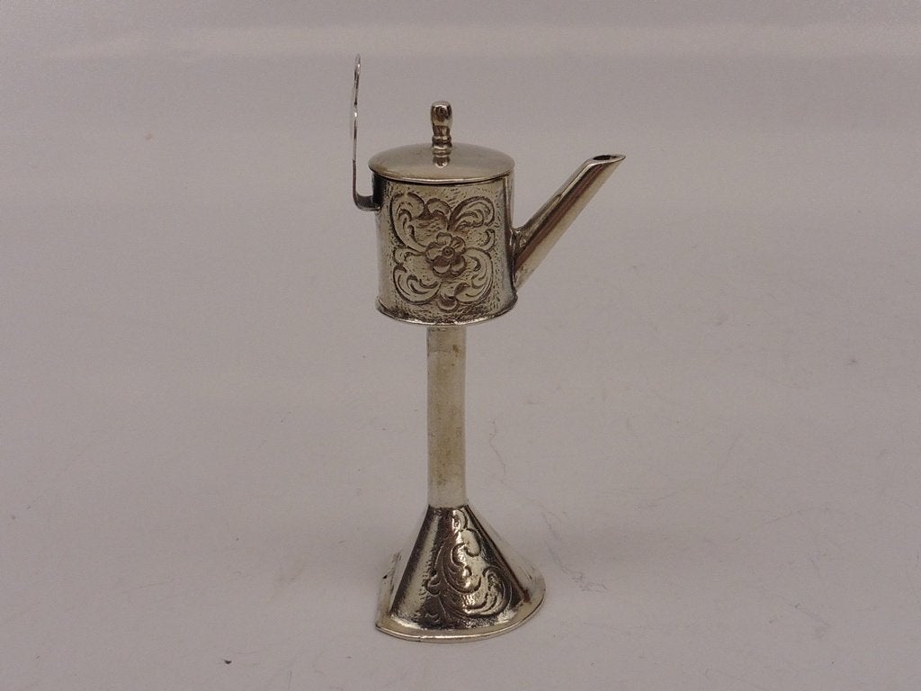 Zilveren miniatuur Olielamp                             Z461, Ophalen of Verzenden, Zilver