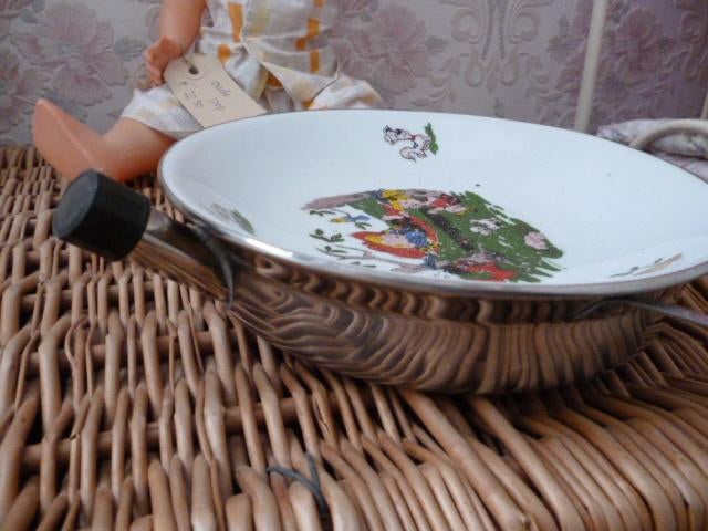 Brocante warmhoud kinder bordje, Ophalen of Verzenden