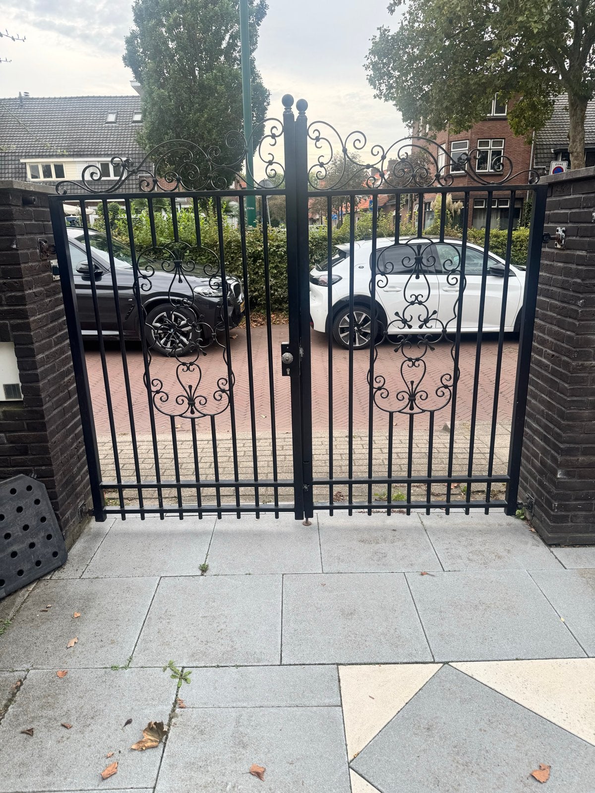 Sierlijk Zwart IJzeren Hekwerk met Poort, Ophalen, Met poort, Gebruikt, Sierhekwerk