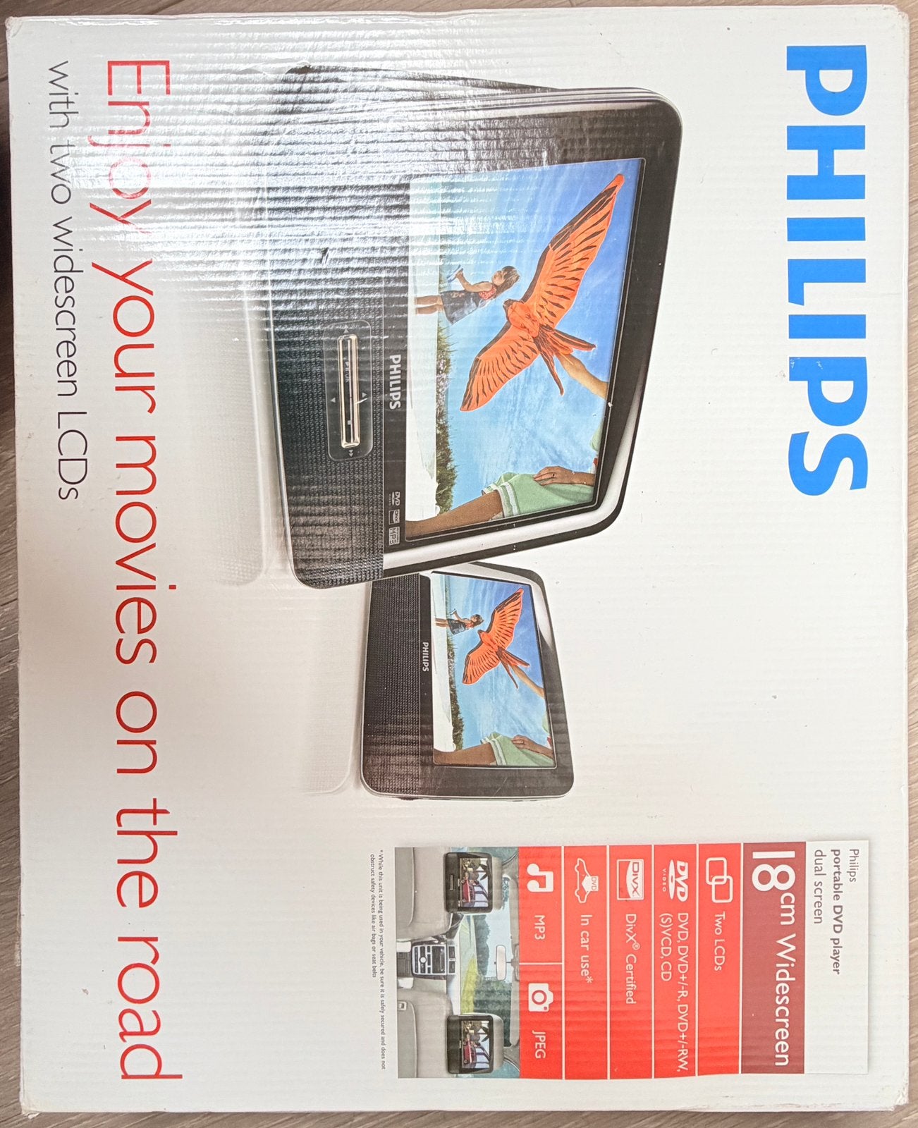 Philips Draagbare DVD-speler met dubbel scherm, Dvd-speler, Philips, Draagbaar, Ophalen of Verzenden
