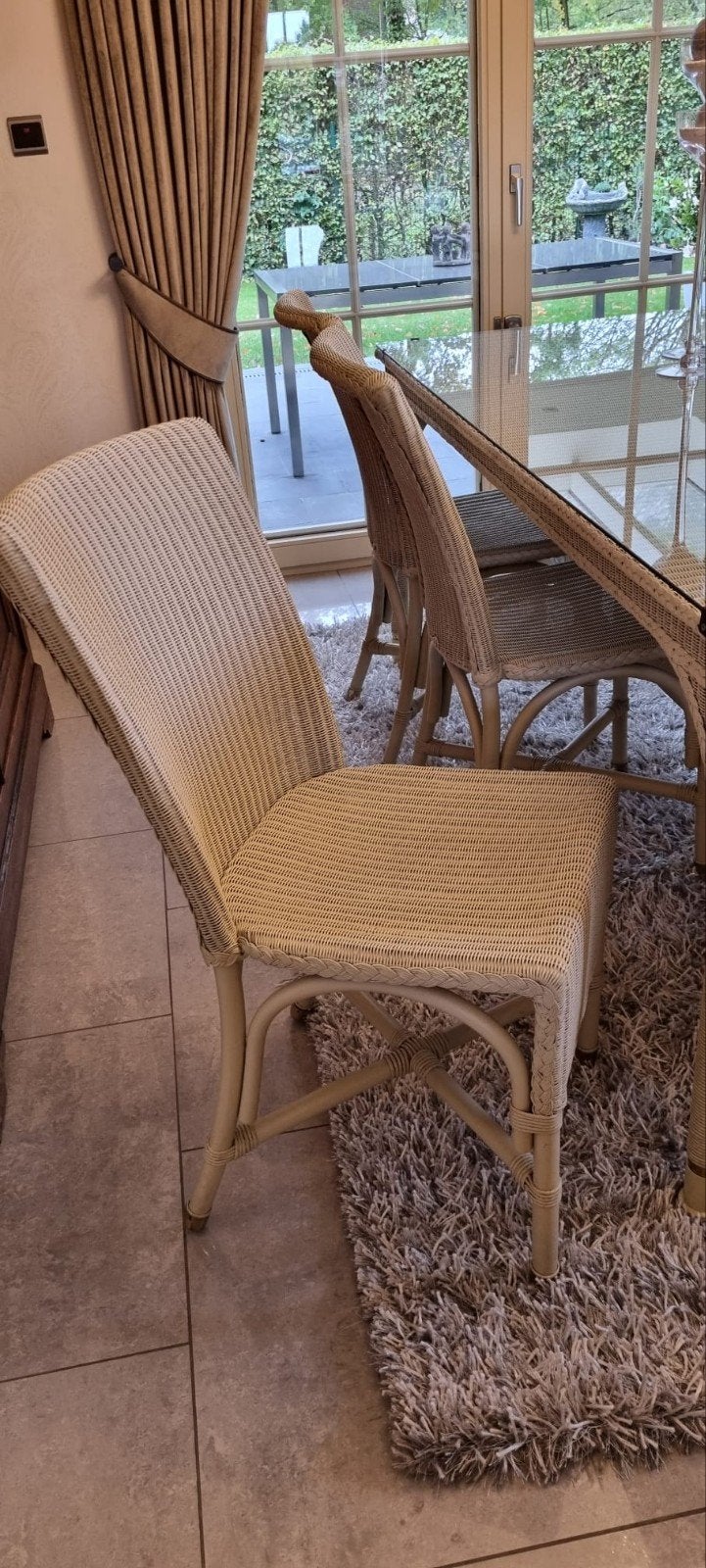 Vincent Sheppard Lloyd Loom eettafel met 6 stoelen, Gebruikt, 100 tot 150 cm, Vijf personen of meer, 150 tot 200 cm