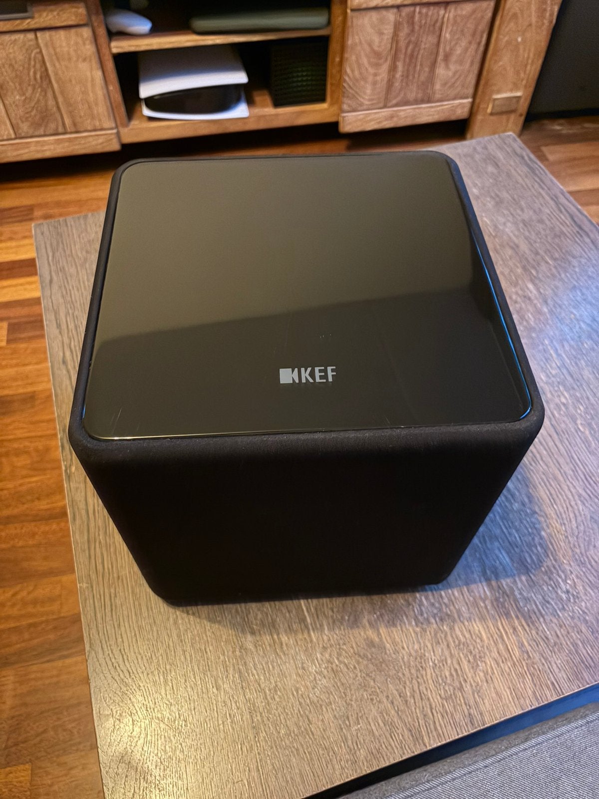 KEF kube8b subwoofer, Gebruikt, Subwoofer, 120 watt of meer, Ophalen