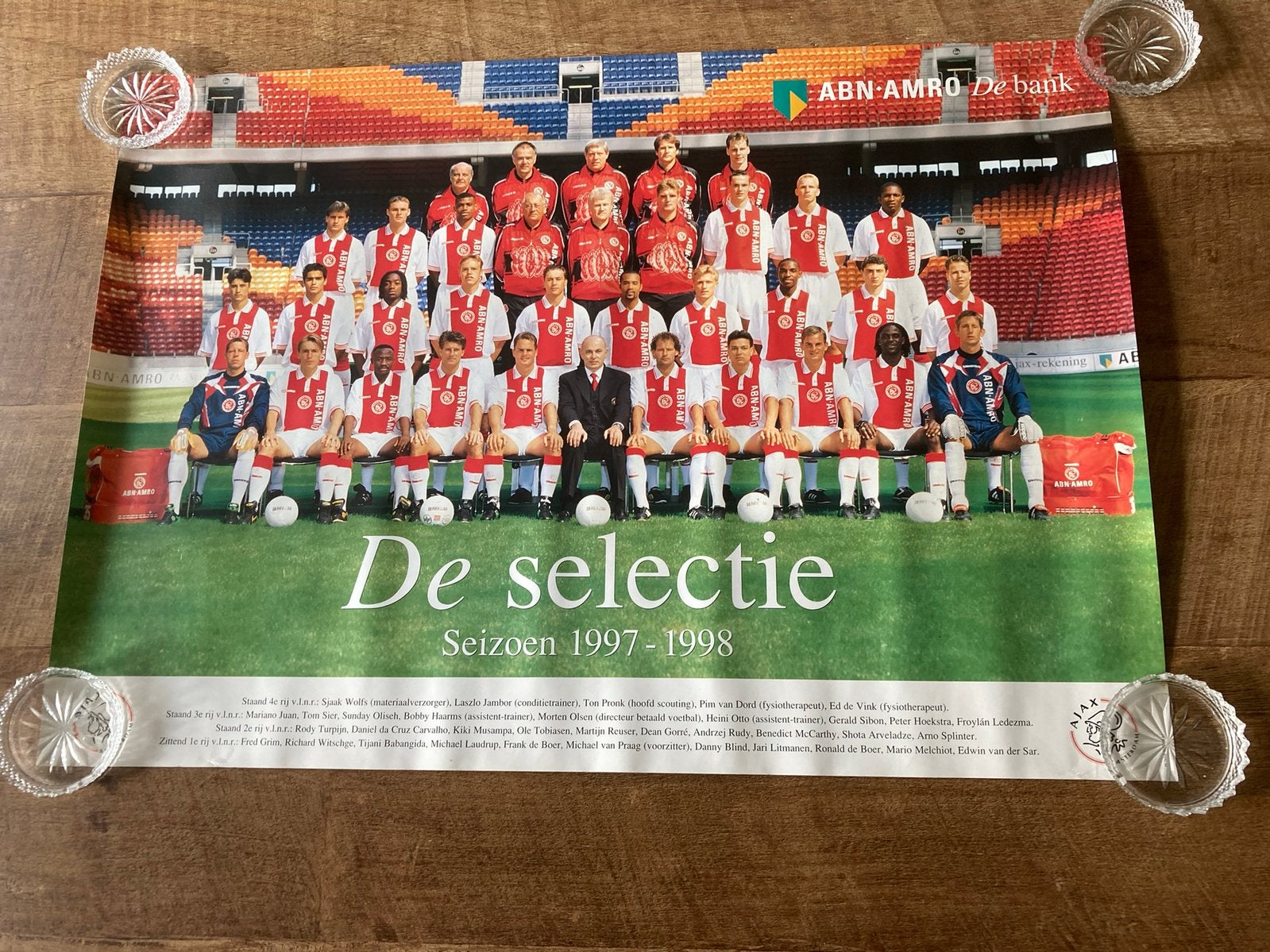 Ajax Poster ABN AMRO 1997/1998, Ophalen of Verzenden, Zo goed als nieuw, Ajax, Poster, Plaatje of Sticker