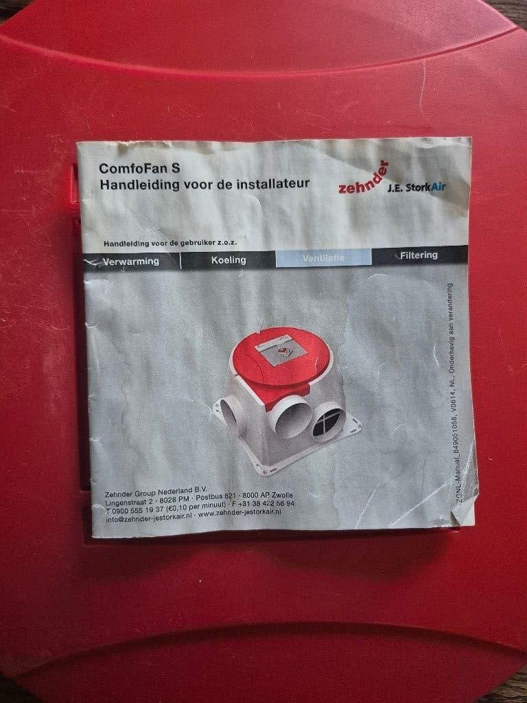 Zehnder comfofan s rood los moterdeel met vochtsensor, Ophalen, Gebruikt, Afzuiger