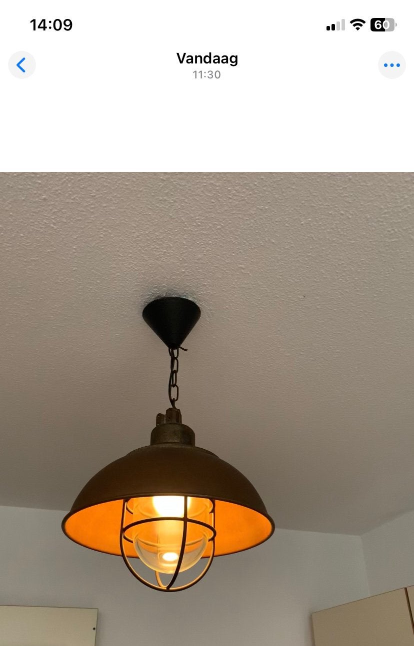 Koperen scheepslamp, Ophalen, Gebruikt, Glas, E27 (groot)