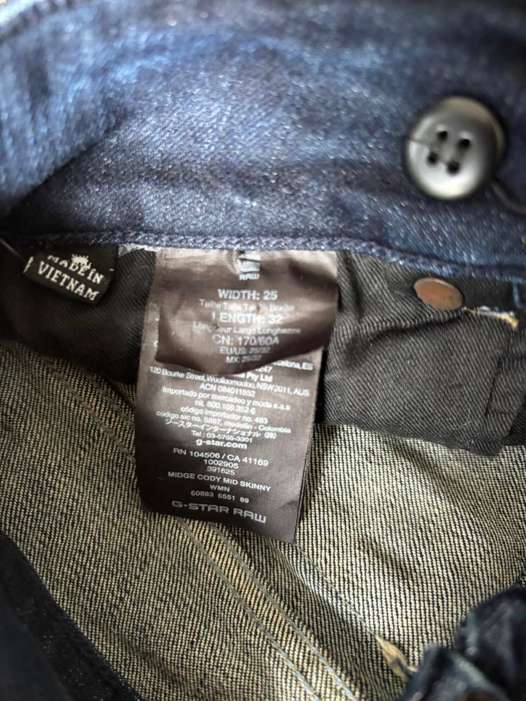 G-Star Raw Midge Cody Skinny Jeans W25 L32, Ophalen of Verzenden, Nieuw, Blauw, W27 (confectie 34) of kleiner