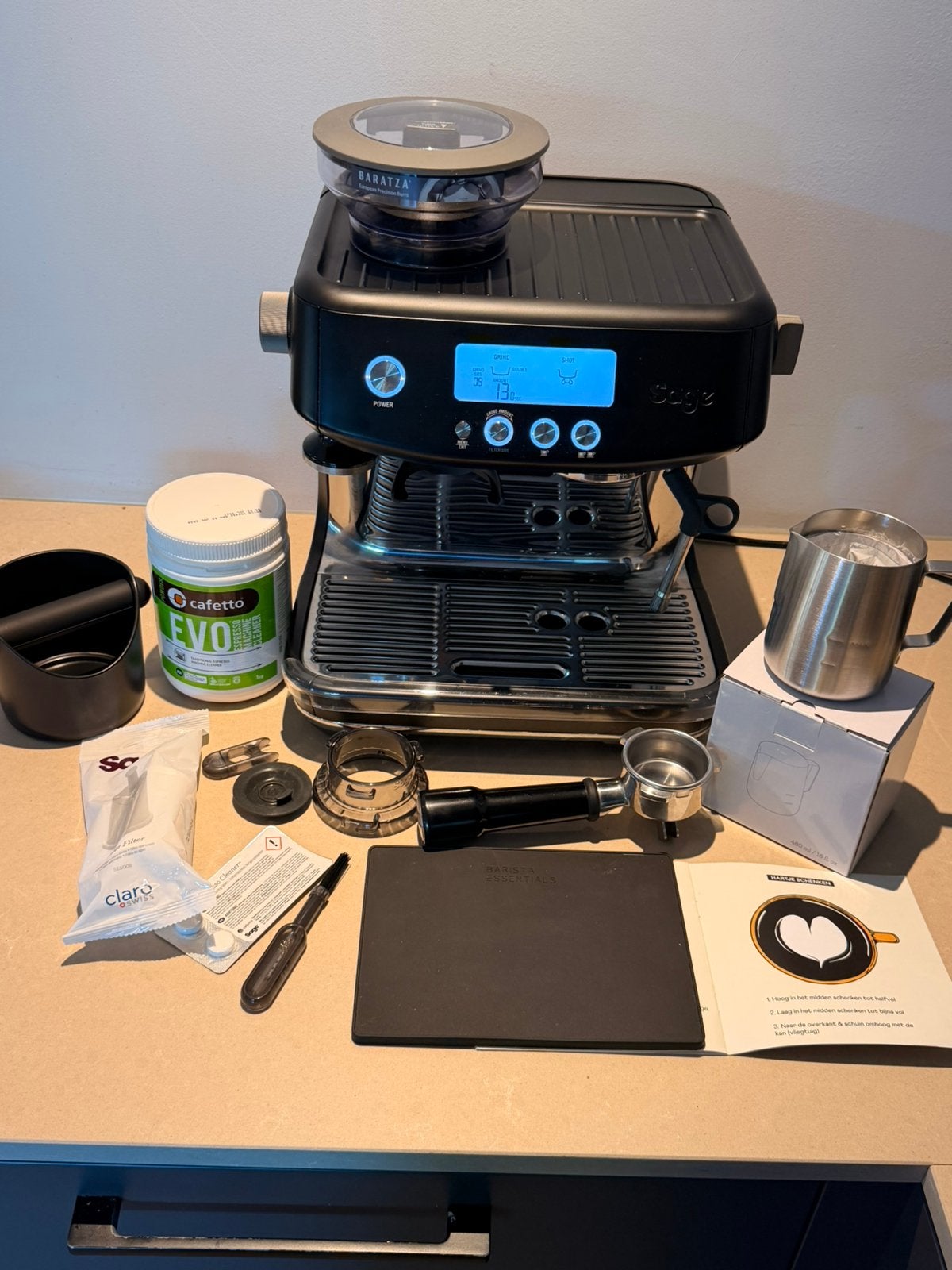 Sage Barista Pro 2026 met extra's - Zo goed als nieuw!, Witgoed en Apparatuur, Koffiezetapparaten, Zo goed als nieuw, Koffiebonen