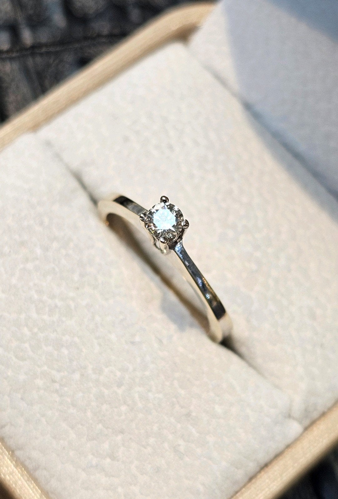 Diamant solitair 18k witgouden ring 0.24ct, Wit, Nieuw, Ophalen of Verzenden, 17 tot 18