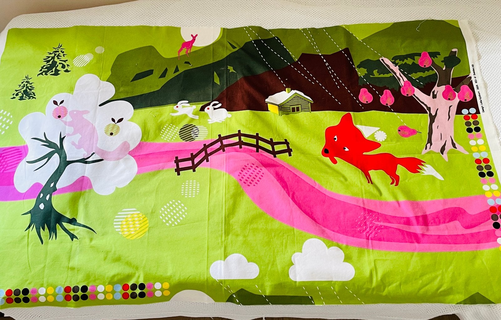 IKEA Lotta Kühlhorn stof 2008 - Dierenbos design, Meerkleurig, Ophalen of Verzenden, Zo goed als nieuw, 30 tot 120 cm
