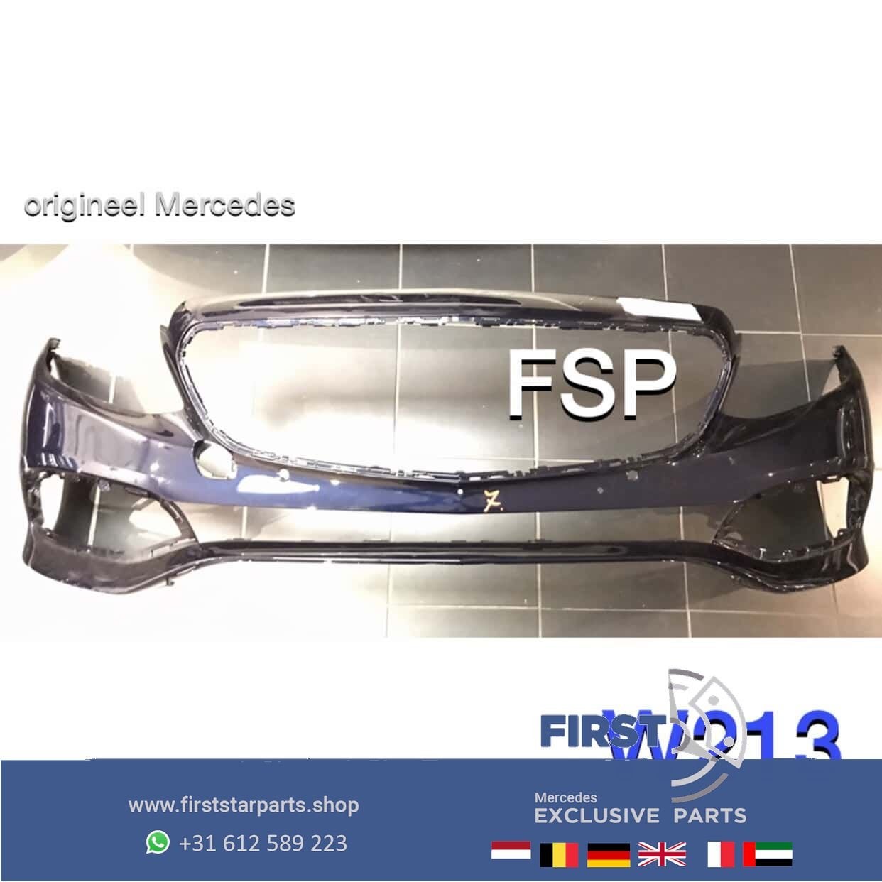 W213 voorbumper ORIGINEEL Mercedes E Klasse BLAUW 2016-2020