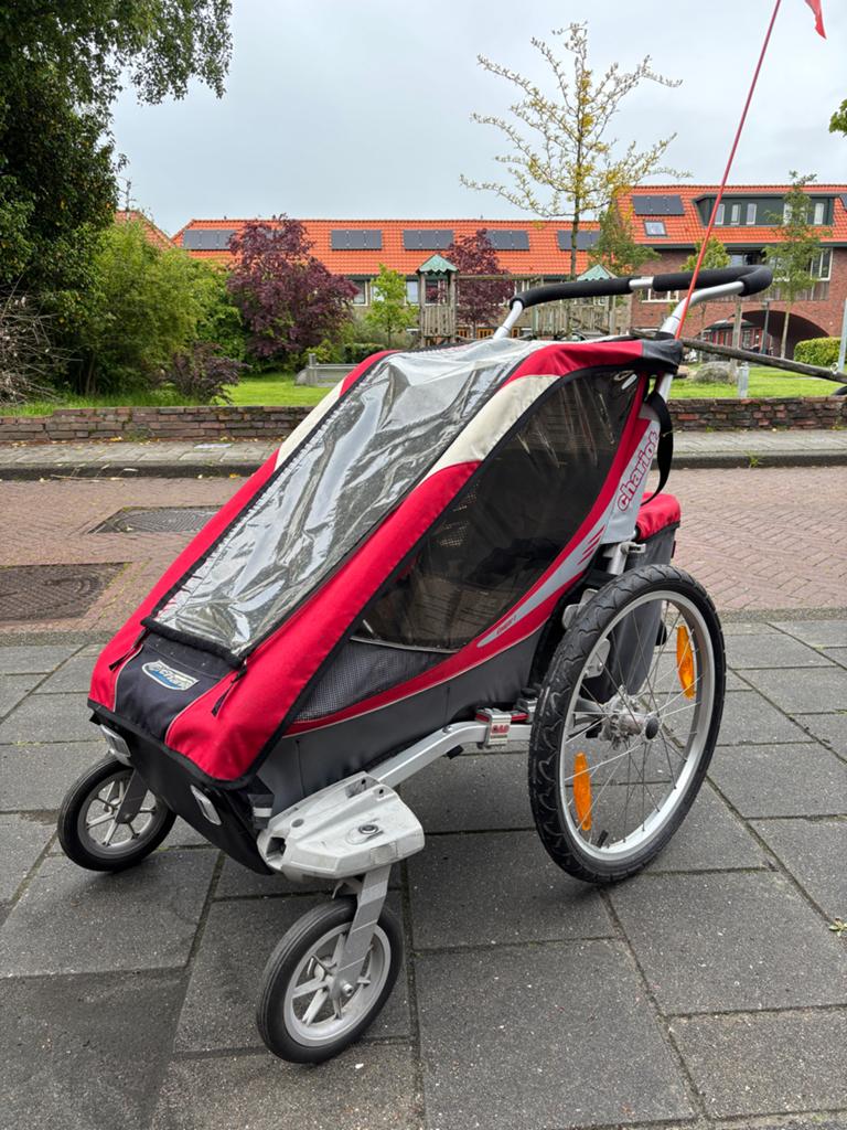 Thule Chariot 1 fietskar met joggingkit en baby sling, Fietsen en Brommers, Fietsaccessoires | Aanhangers en Karren, Gebruikt