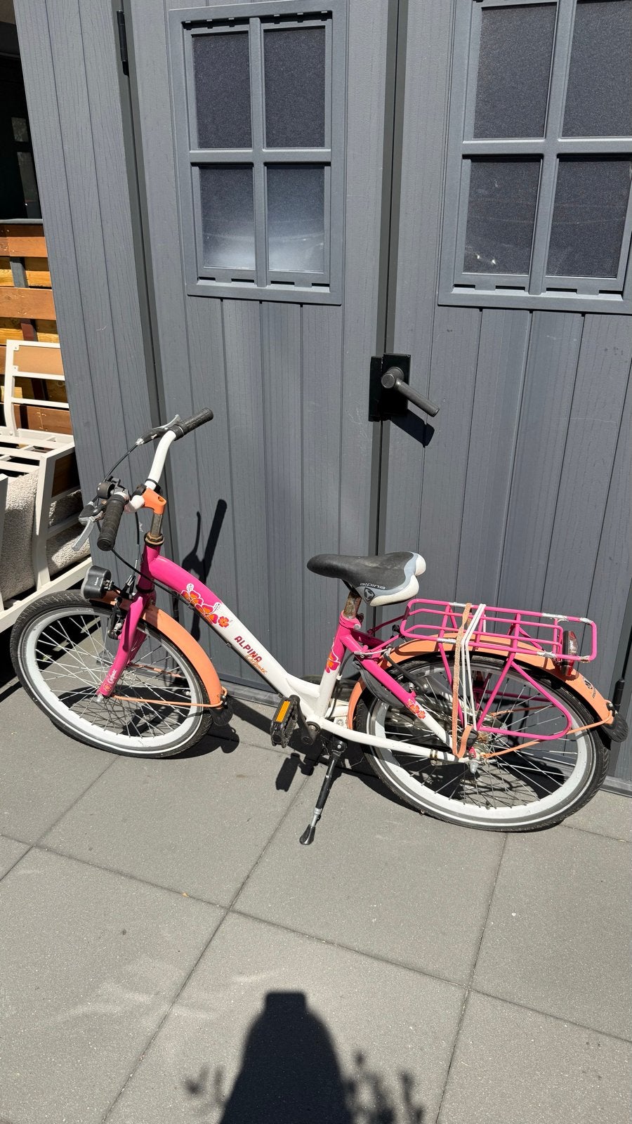 Roze kinderfiets 6-8 jaar - Alpina, Ophalen, Gebruikt, Terugtraprem, 16 tot 20 inch