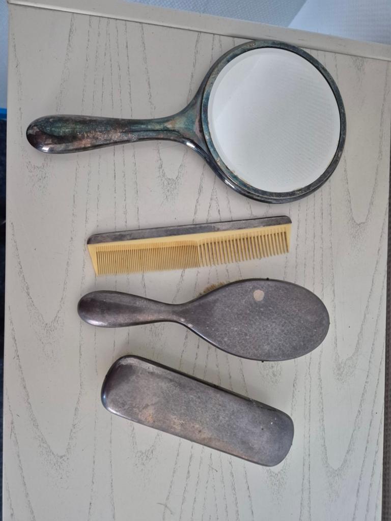 Kaptafelset verzilverd, Antiek en Kunst, Ophalen of Verzenden, Dames, Gero
