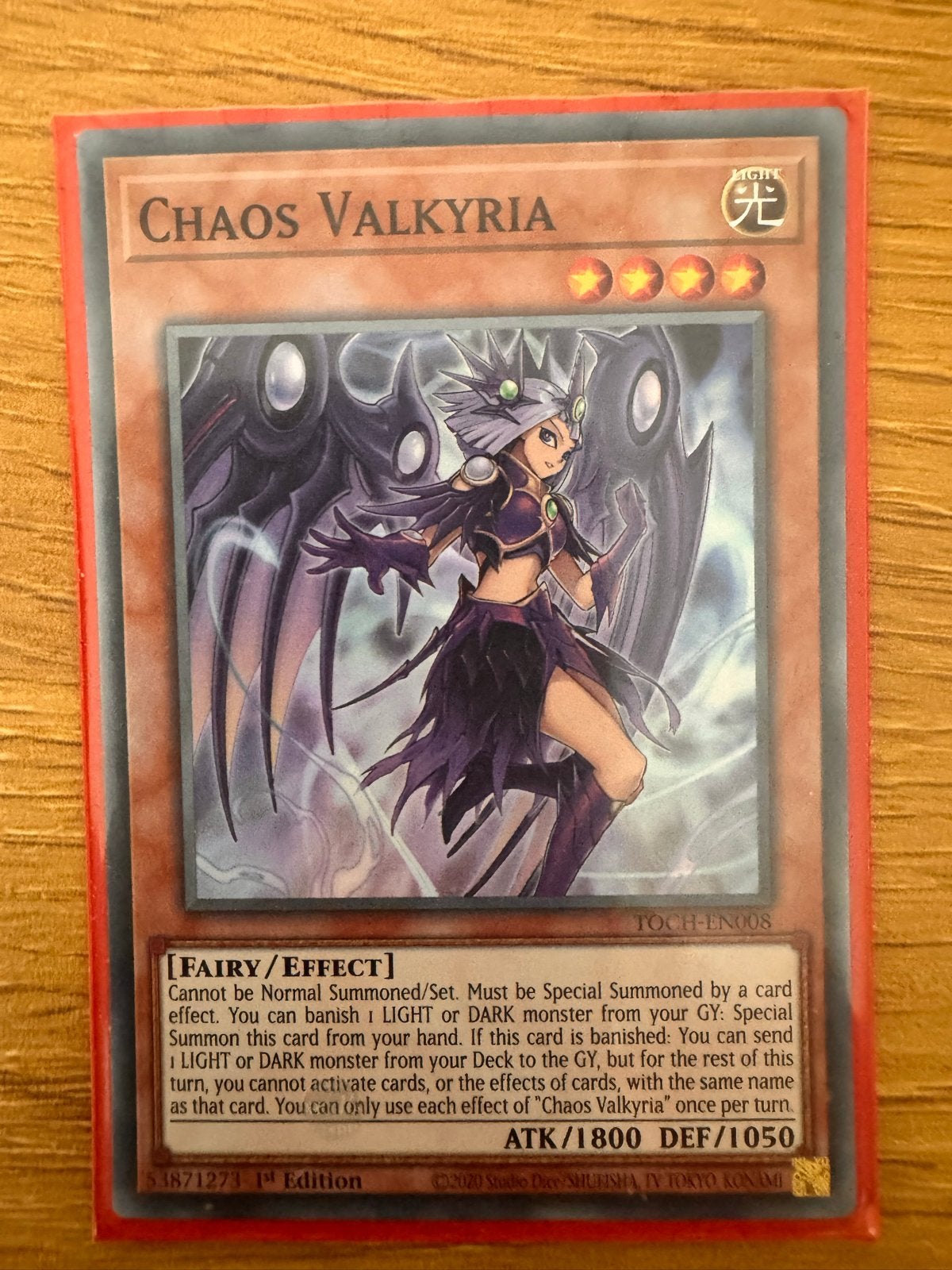 Chaos Valkyria Yu-Gi-Oh! Kaart - 1st Edition, Ophalen of Verzenden, Zo goed als nieuw, Losse kaart
