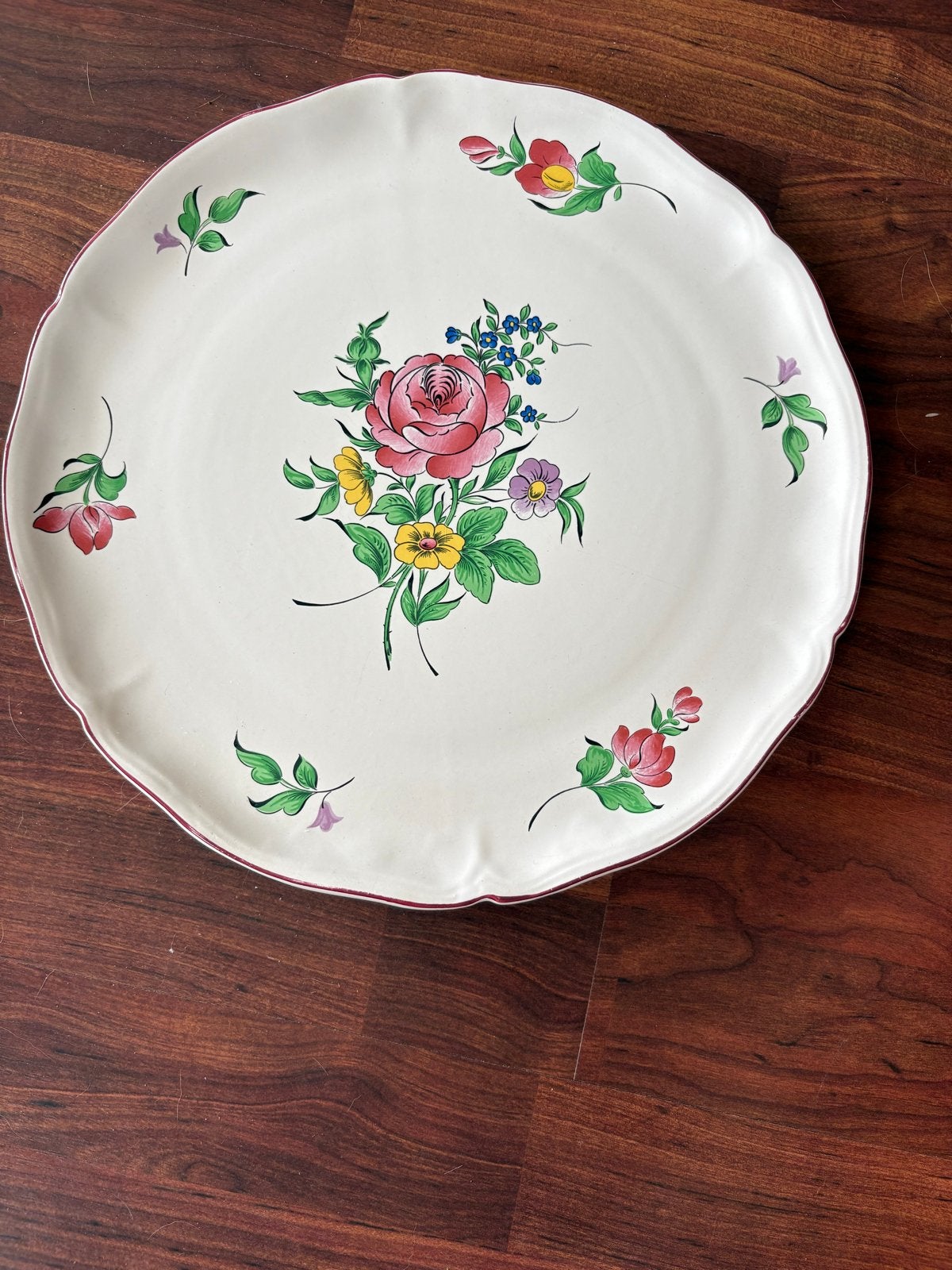 Luneville Keller & Guerin Grote Handbeschilderde Schaal 33cm, Ophalen
