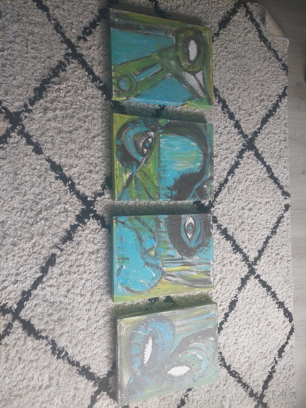 Vierluik schilderij van Nel Castelijns - 40x30 cm, Antiek en Kunst, Ophalen