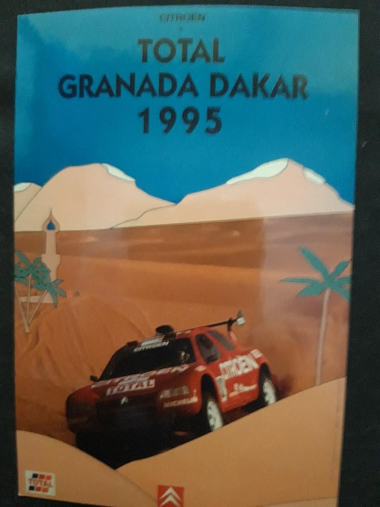 sticker Citroën Granada Dakar 1995 - briefkaart formaat, Verzamelen, Ophalen of Verzenden, Zo goed als nieuw, Auto's