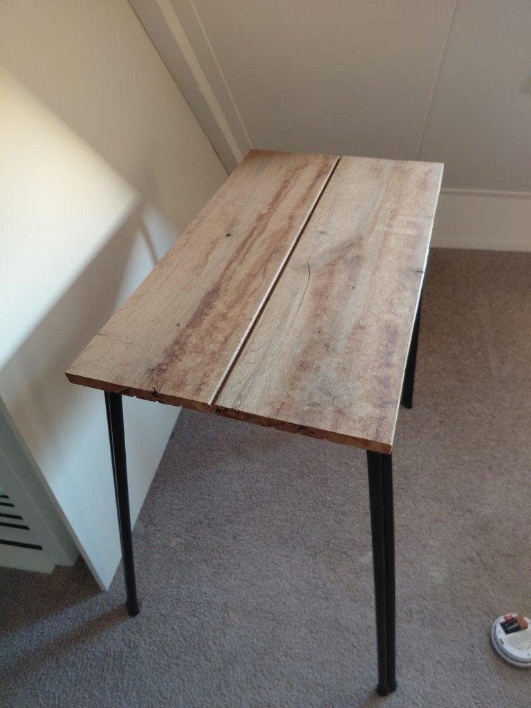 tafeltje industrieel vintage, Huis en Inrichting, Tafels | Bijzettafels, Minder dan 55 cm, Zo goed als nieuw, Industrieel, Rechthoekig