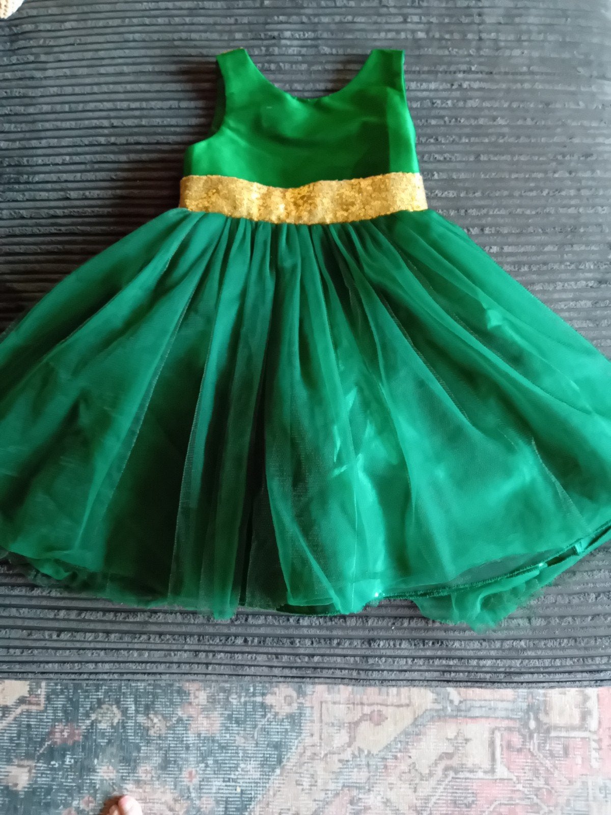 donkergroene feestjurk maat 3-4 jaar, Ophalen of Verzenden, Zo goed als nieuw, Meisje
