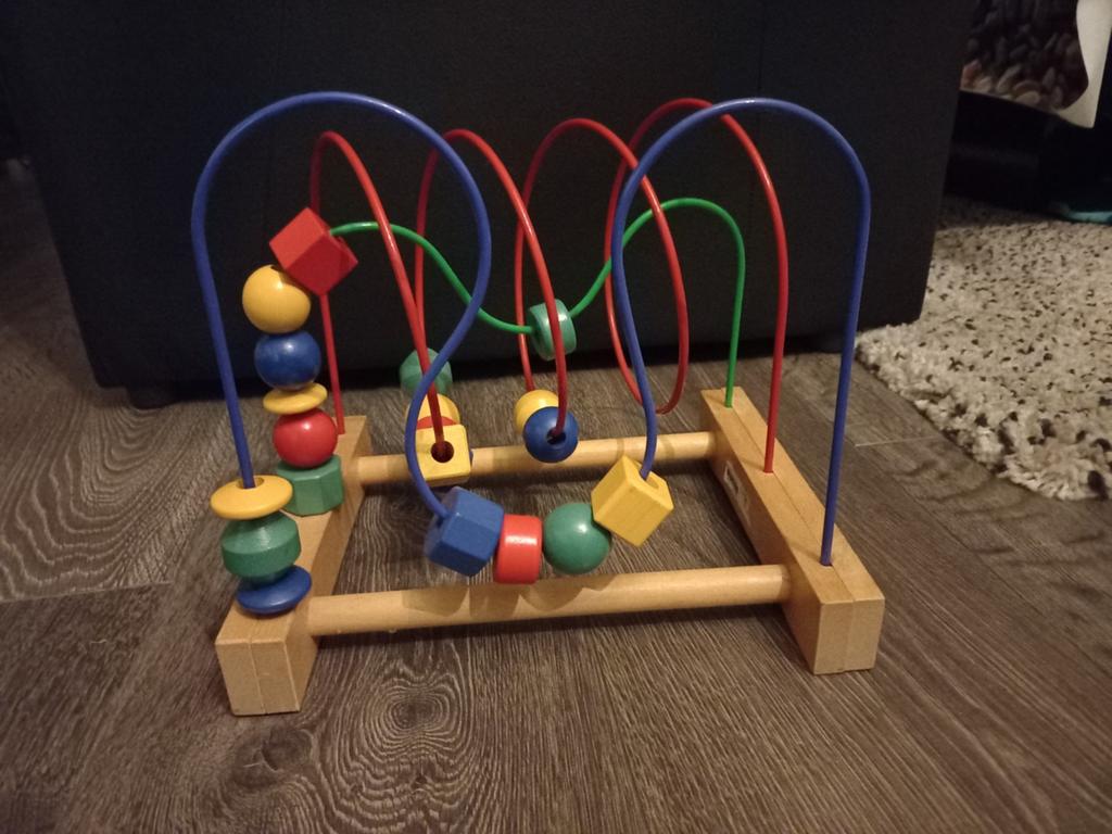 Houten kralenframe / kralenspiraal, Kinderen en Baby's, Speelgoed | Houten speelgoed, Ophalen of Verzenden, Gebruikt, Overige typen