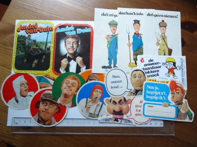 sticker oud Andre van Duin vintage bolletje postgiro retro, Verzamelen, Ophalen of Verzenden, Zo goed als nieuw, Bedrijf of Vereniging